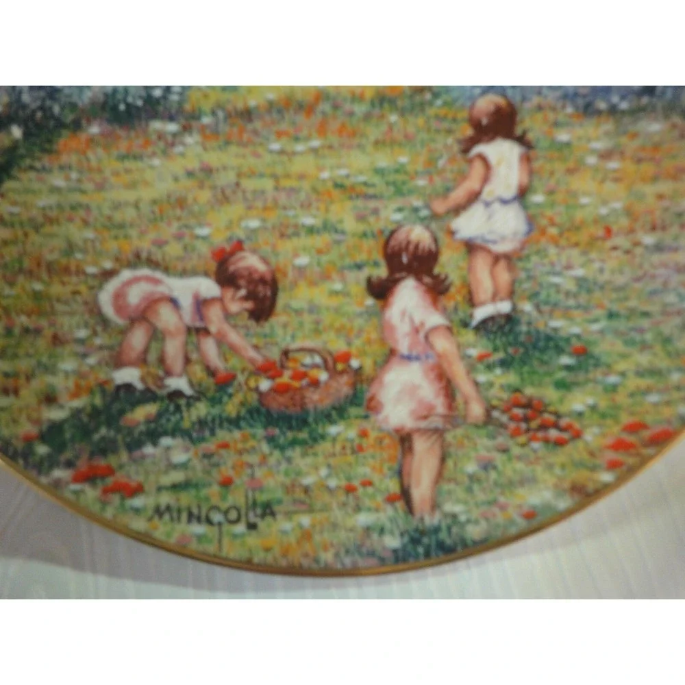 Picking flowers Dominic Mingolla 1977 Calhouns collectors plate - Picture 2 of 7